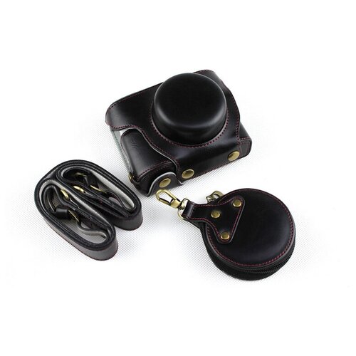 фото Защитный чехол-сумка-футляр mypads для фотоаппарата olympus pen e-pl9 противоударный усиленный легкий из качественной кожи черный