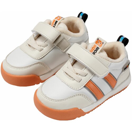 Обувь детская CS36 Wonder Honey Кроссовки на липучке бело-оранжевые, экокожа. Размер 23 (23 RU)