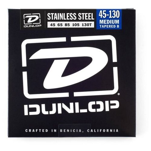 фото Струны для 5-ти струнной бас-гитары dunlop dbs stainless steel bass 45-130t 5 strings