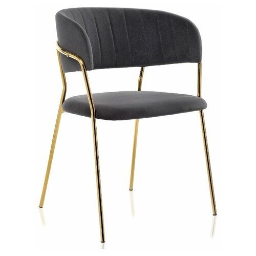 фото Стул на металлокаркасе woodville kamelia grey / gold