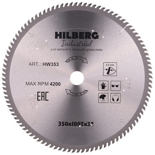 Диск Пильный HILBERG Industrial по дереву 350*32*100T