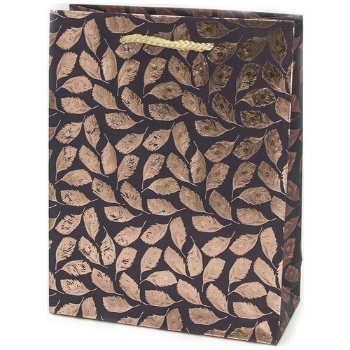 фото Пакет подарочный, воздушные перья, черный, металлик, 32*26*10 см, 1 шт. дон баллон