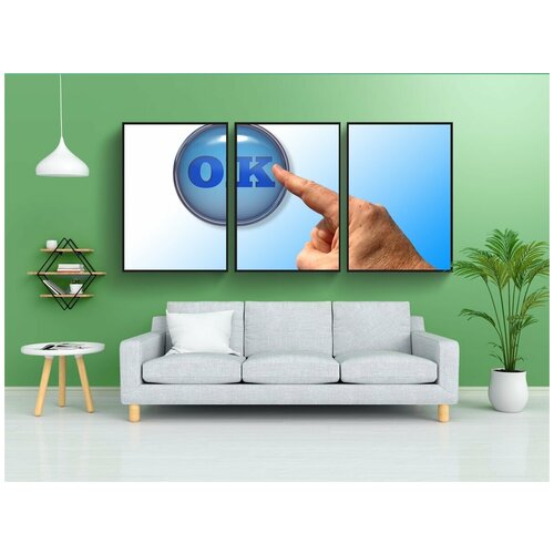 фото Набор модулных постеров для интерьера "рука, палец, хорошо" 60x90 см. в тубусе, без рамки lotsprints