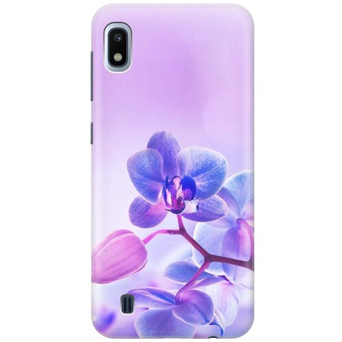 фото Ультратонкий силиконовый чехол-накладка для samsung galaxy a10 с принтом "лиловые орхидеи" gosso