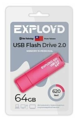Флешка USB 2.0 Exployd 64 ГБ 620 ( EX-64GB-620-Red )