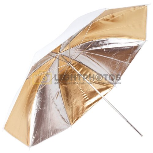 Fujimi FJU563-33 Зонт студийный комбинированный Серебро-Золото (84 см) 722 зонт fujimi fju563 33 золото серебро отражение 84см