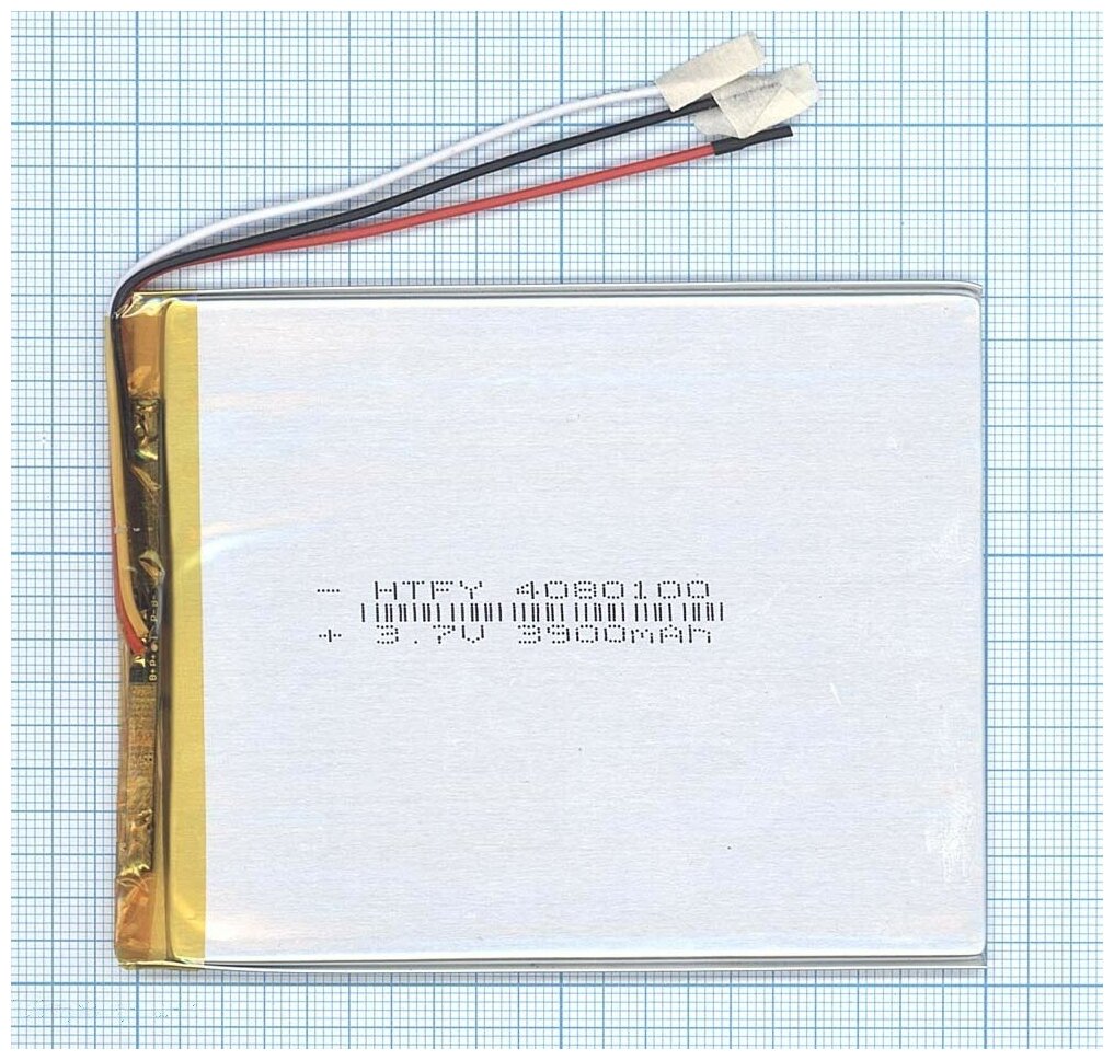 Аккумулятор Li-Pol (батарея) 4x80x100mm 3pin 3.7V/3900mAh