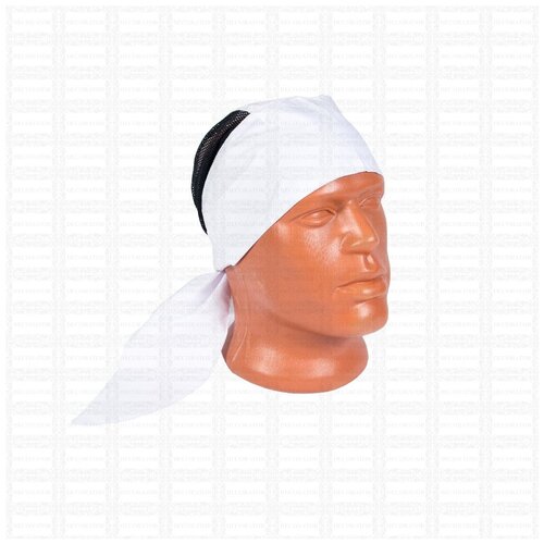 Бандана на голову с сеткой 35% CO 65% PE 120 гр/м2 Цвет: белый/черная сетка