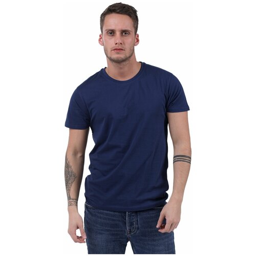 фото Синяя мужская футболка из хлопка sergio dallini t750-4, размер 44, цвет синий