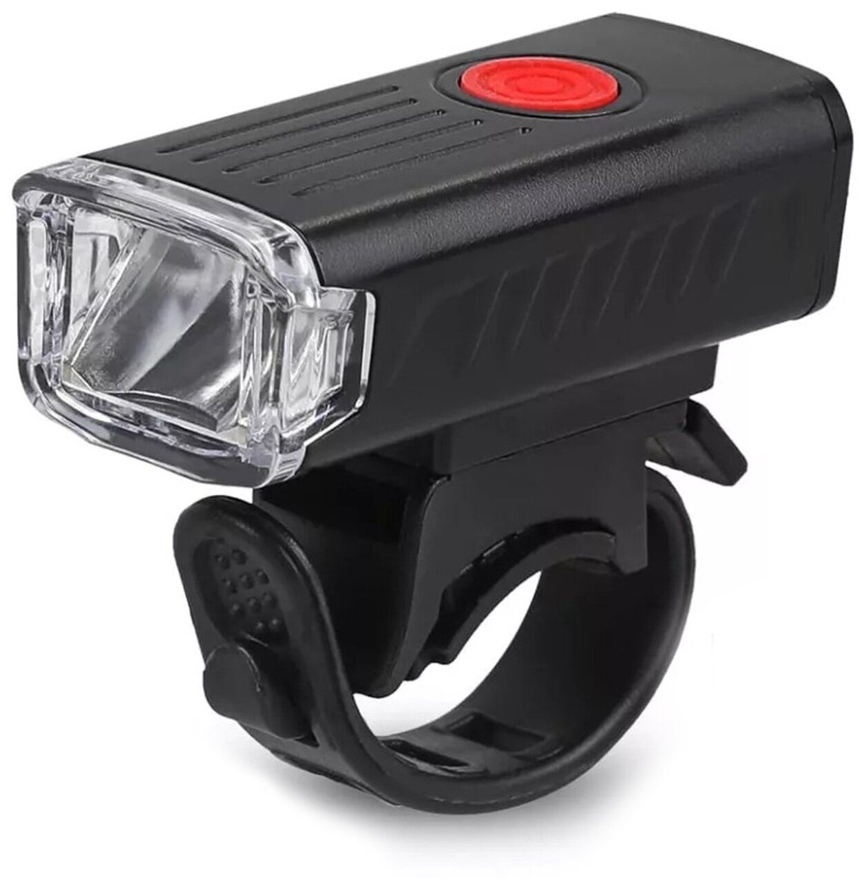 Светодиодный велосипедный фонарь SimpleShop со встроенным аккумулятором и USB зарядкой / велофара передняя на руль/ фара на велосипед, самокат