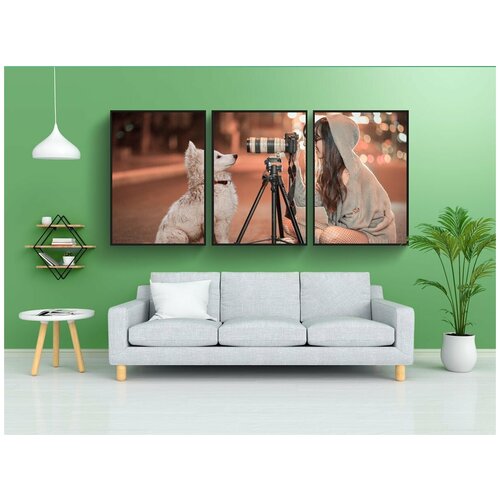 фото Набор модулных постеров для интерьера "щенок, собака, домашний питомец" 60x90 см. в тубусе, без рамки lotsprints