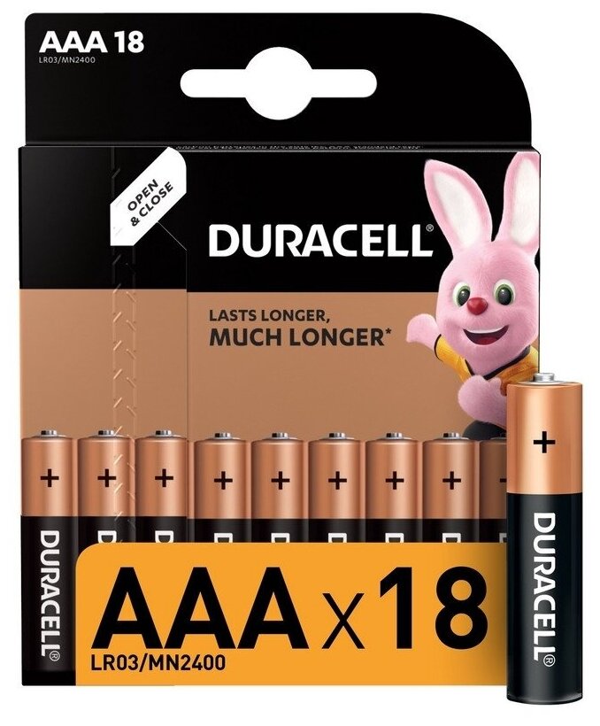 Батарейки Duracell Basic ААA, LR03-18BL (81546741)