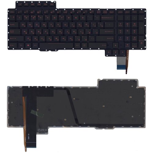 Клавиатура для ноутбука Asus ROG G752 G752VL G752VS черная без рамки, красная подсветка