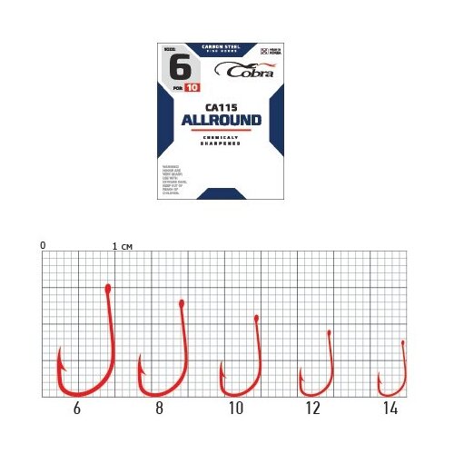 Крючки Cobra ALLROUND CA115 №012 10шт.