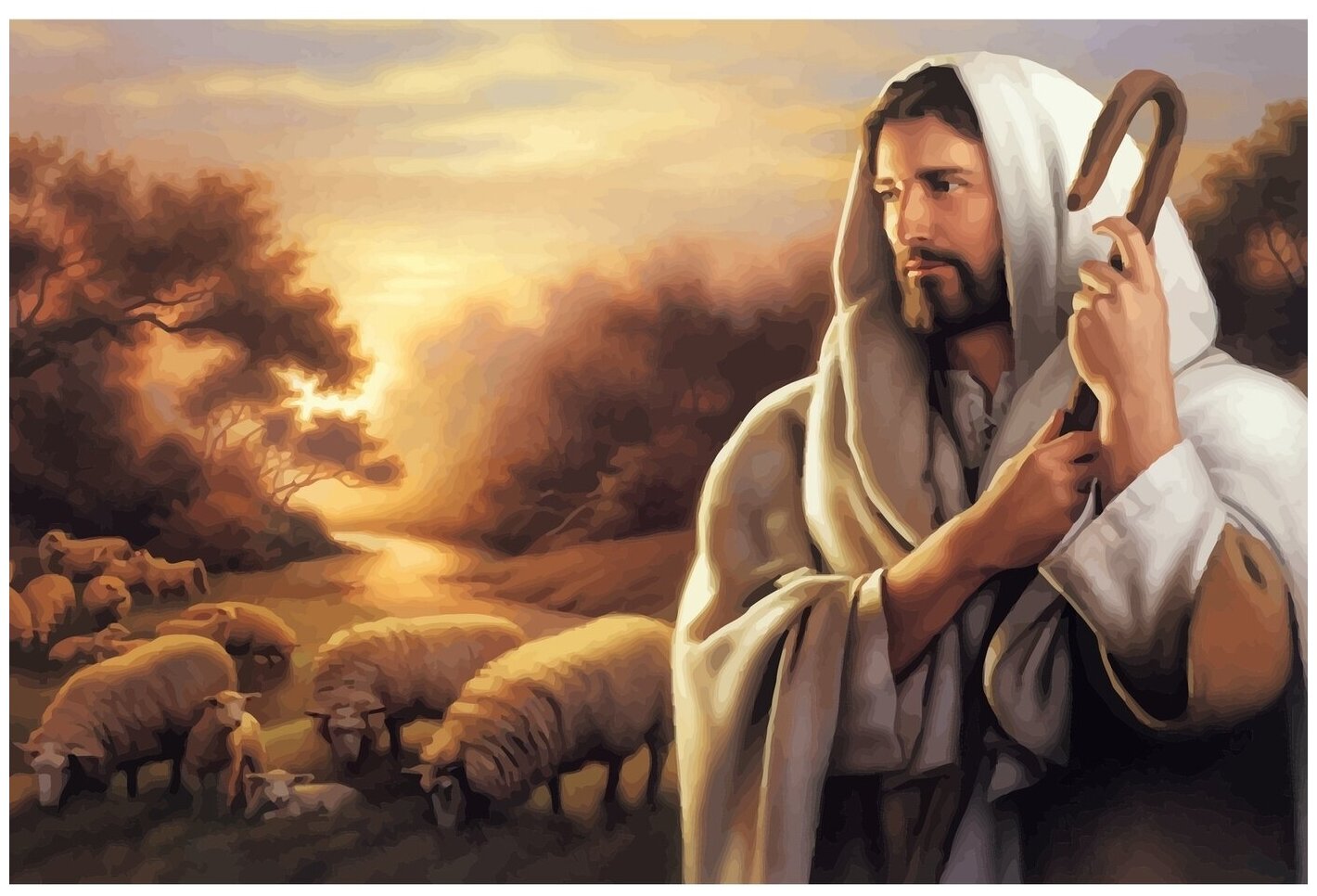 Картина по номерам на холсте Иисус - 1 60 х 40