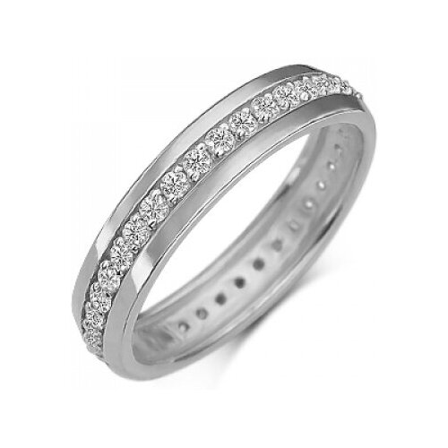 PLATINA jewelry Обручальное кольцо из белого золота с бриллиантом 01-1063-00-101-1120-30, размер 17,5