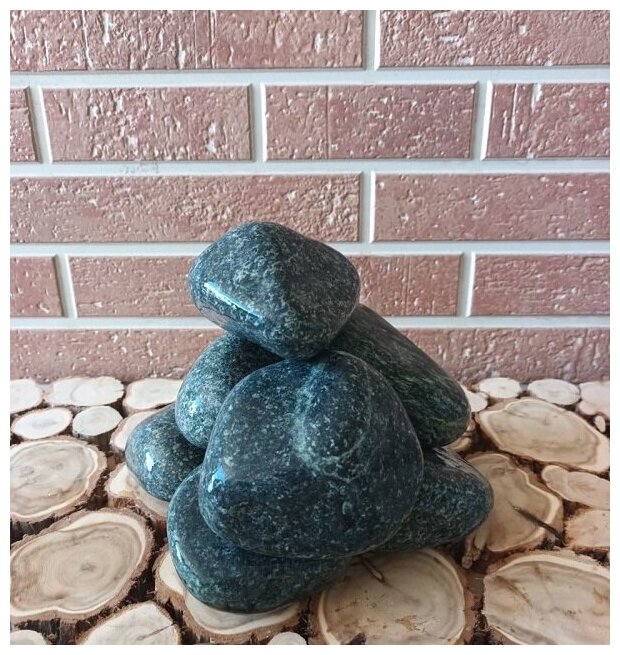 Черный принц камни для бани шлифованные 1 сорт (размер 7-14 см) упаковка 10 кг - фотография № 1