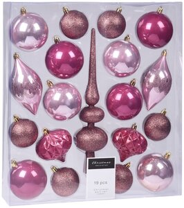 Набор елочных шаров Koopman International CAN214950, розовый, 8 см, 19 шт.
