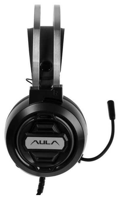 Наушники AULA S603 USB, игровые, полноразмерные, микрофон, USB, 2.1м, подсветка , черные