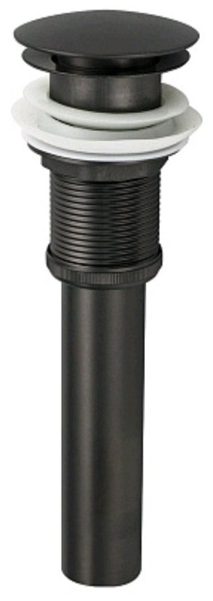 Донный клапан для раковины с переливом нажимной, графит/ Клик-клак - фотография № 1