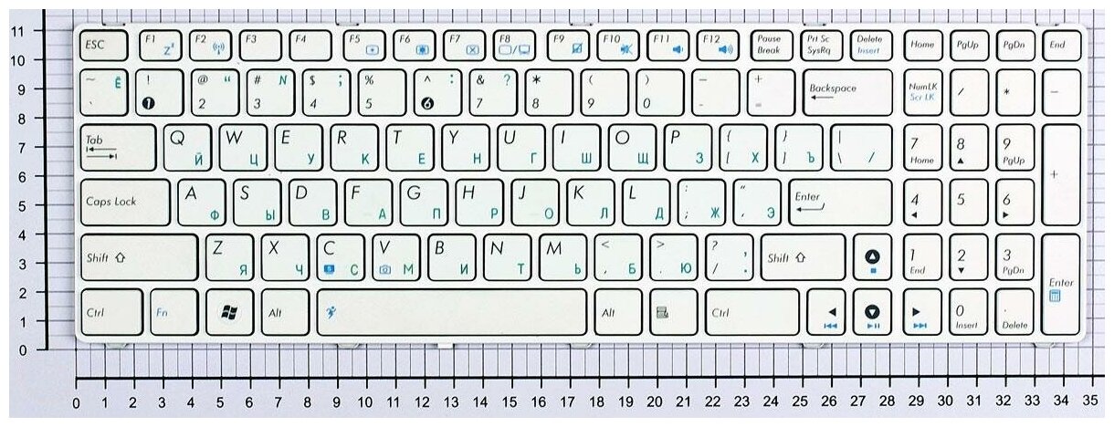 Клавиатура для ноутбука Asus 0KN0-E02RU02 русская белая рамка белые кнопки