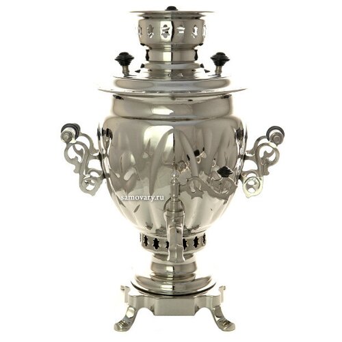 Жаровой самовар на дровах 2,5 литра никелированный 