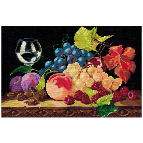 Набор для вышивания мулине нитекс арт.0206 Натюрморт с виноградом 26х40 см