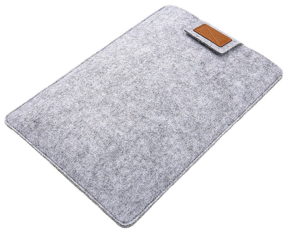 Чехол войлочный на липучке для ноутбука, планшета 11-12 дюймов, размер 31-22-2 см, светло-серый