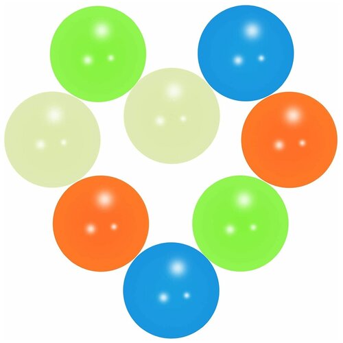 Набор из 8 разноцветных шариков globbles / липкие шарики / светящиеся шарики / глоблес / Игрушка антистресс / Поп ит / pop it /