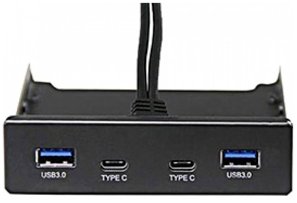 Панель лицевая Exegate U3H-619 EX280448RUS в 3.5" отсек, 2*USB 3.0, 2*USB Type-C