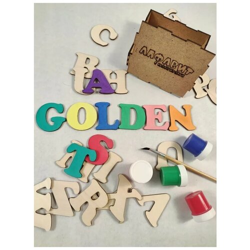 Буквы на магнитах из дерева / Английский деревянный алфавит на магнитах / Английский язык