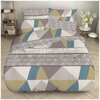 Комплект постельного белья RoomTex 2 спальный с европростыней из бязи 9221-1/серый-голубой-горчичный - изображение