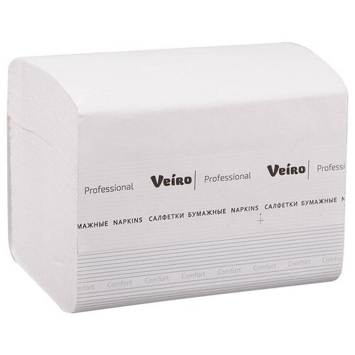 Салфетки бумажные Veiro Professional Comfort, V-сложение, 2-х слойн, 21*16см, белые, 220шт. NV211