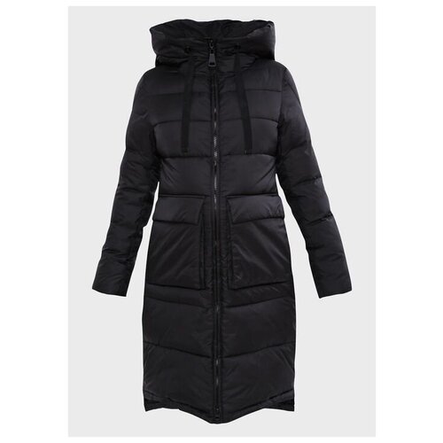 Куртка - пальто женское зимнее утепленное, размер 42, черное