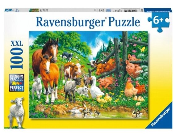 Пазл Ravensburger Встреча животных, 100 эл.