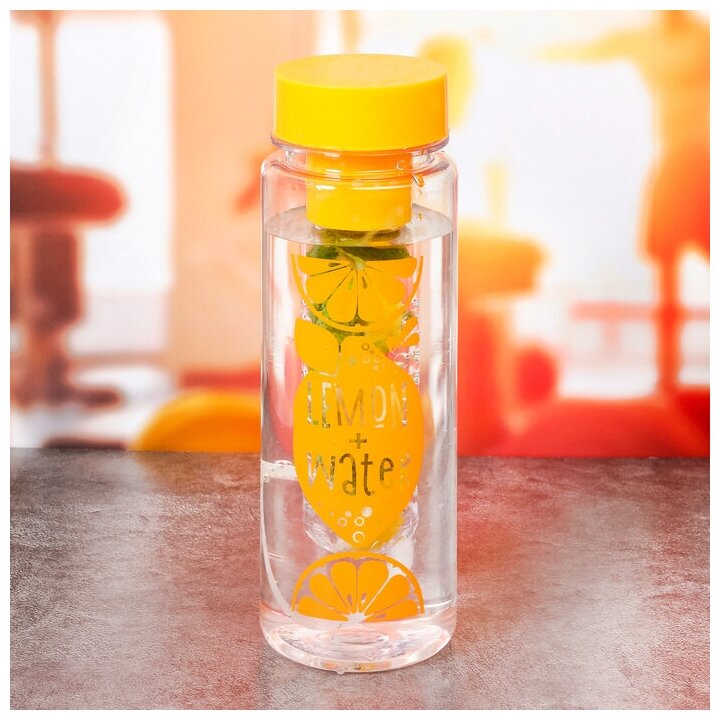 Бутылка для воды "Лимон+Вода", 500 мл - фотография № 1