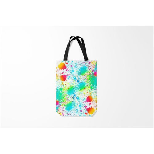 фото Сумка-шоппер / 31х42 см / неоновые принты / разные брызги неона burnettie
