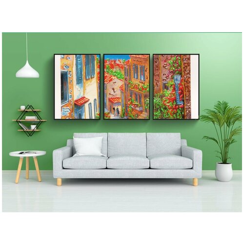 фото Набор модулных постеров для интерьера "картина, рисование, изобразительное искусство" 60x90 см. в тубусе, без рамки lotsprints