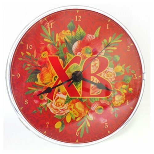 фото Часы акриловые на магните, д.10см/пасха/цветы орландо
