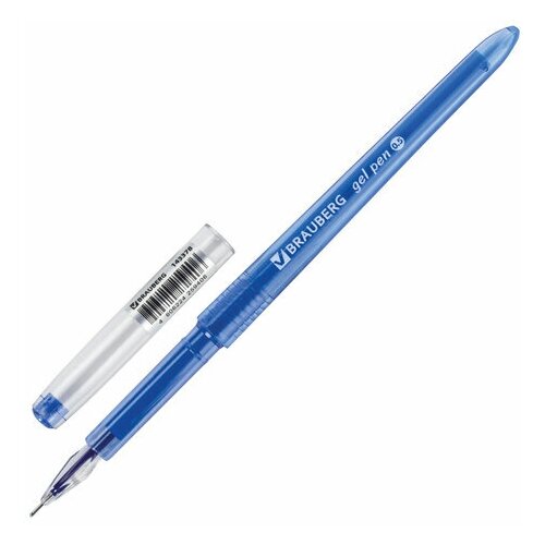 Ручка гелевая BRAUBERG DIAMOND, комплект 50 шт, синяя, игольчатый узел 0.5 мм, линия письма 0.25 мм, 143378.