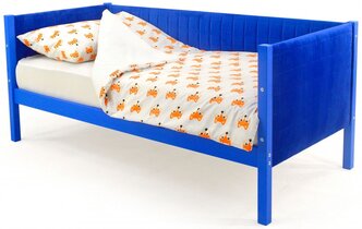Детская кровать-тахта Бельмарко мягкая, Svogen, синий (742)