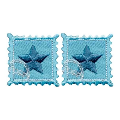 Термоаппликации HKM Briefmarke Stern hellblau 3,5 х 2,5 см бирюзовый 0,125 см HKM 33276/SET