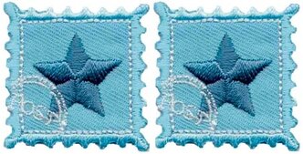 Термоаппликации HKM Briefmarke Stern hellblau 3,5 х 2,5 см