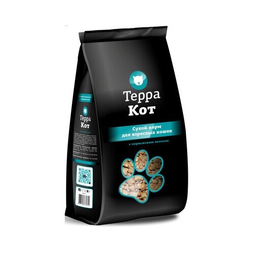 Терра Кот Для взрослых кошек с Норвежским лососем, 10 кг (2 шт)