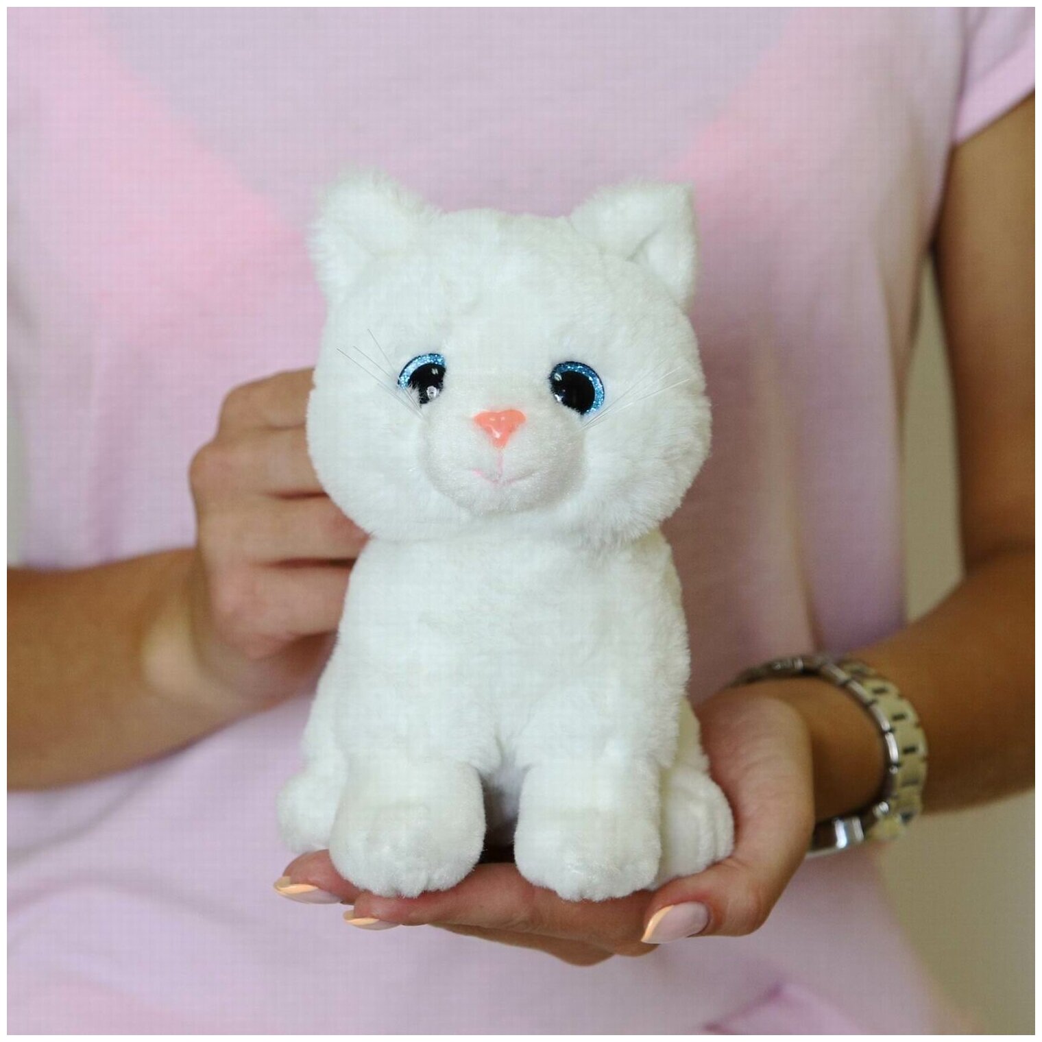 Мягкая игрушка Abtoys Кошечка белая, 15см M4907