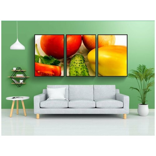 фото Набор модулных постеров для интерьера "овощи, фрукты, еда" 60x90 см. в тубусе, без рамки lotsprints