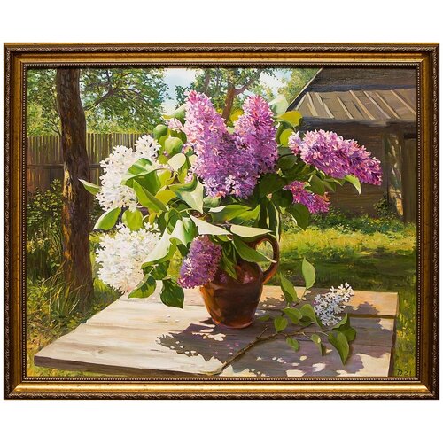 фото Картина маслом "сирень" дельцов русская живопись