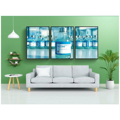 фото Набор модулных постеров для интерьера "вакцина, излечивать, медицина" 60x90 см. в тубусе, без рамки lotsprints