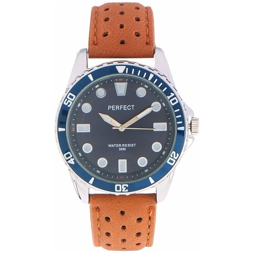 фото Часы наручные мужские, кварцевые, на батарейке, повседневные, молодежные, классические, на кожаном ремешке, на металлическом браслете perfect