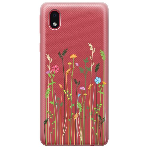 фото Ультратонкий силиконовый чехол-накладка clearview 3d для samsung galaxy a01 core с принтом "flowers & fern" gosso